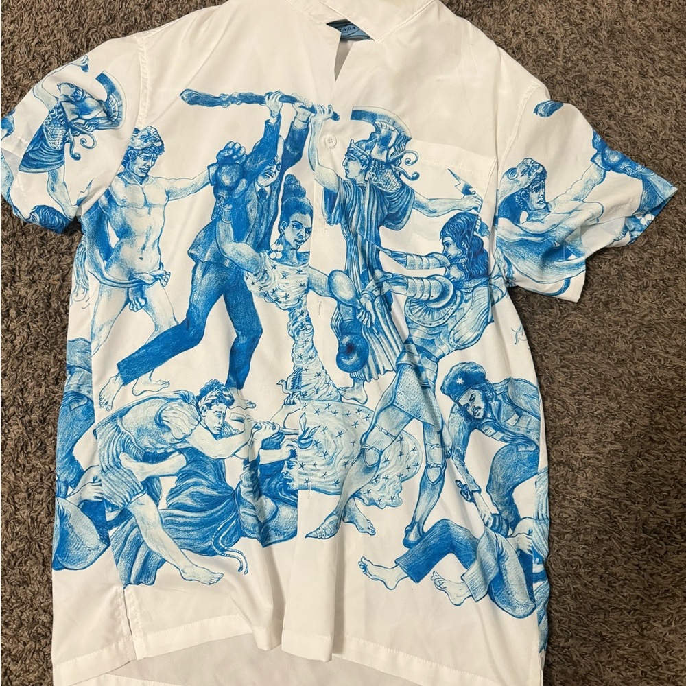 Prada “Important Ones” Medium/Large white button up shirt.